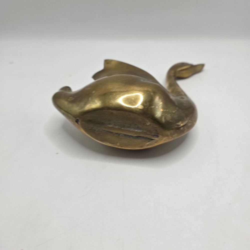 Vintage Brass Swan Planter Catchall Dish Gold Bird Figurine Mid Century Decor - Picture 8 of 10